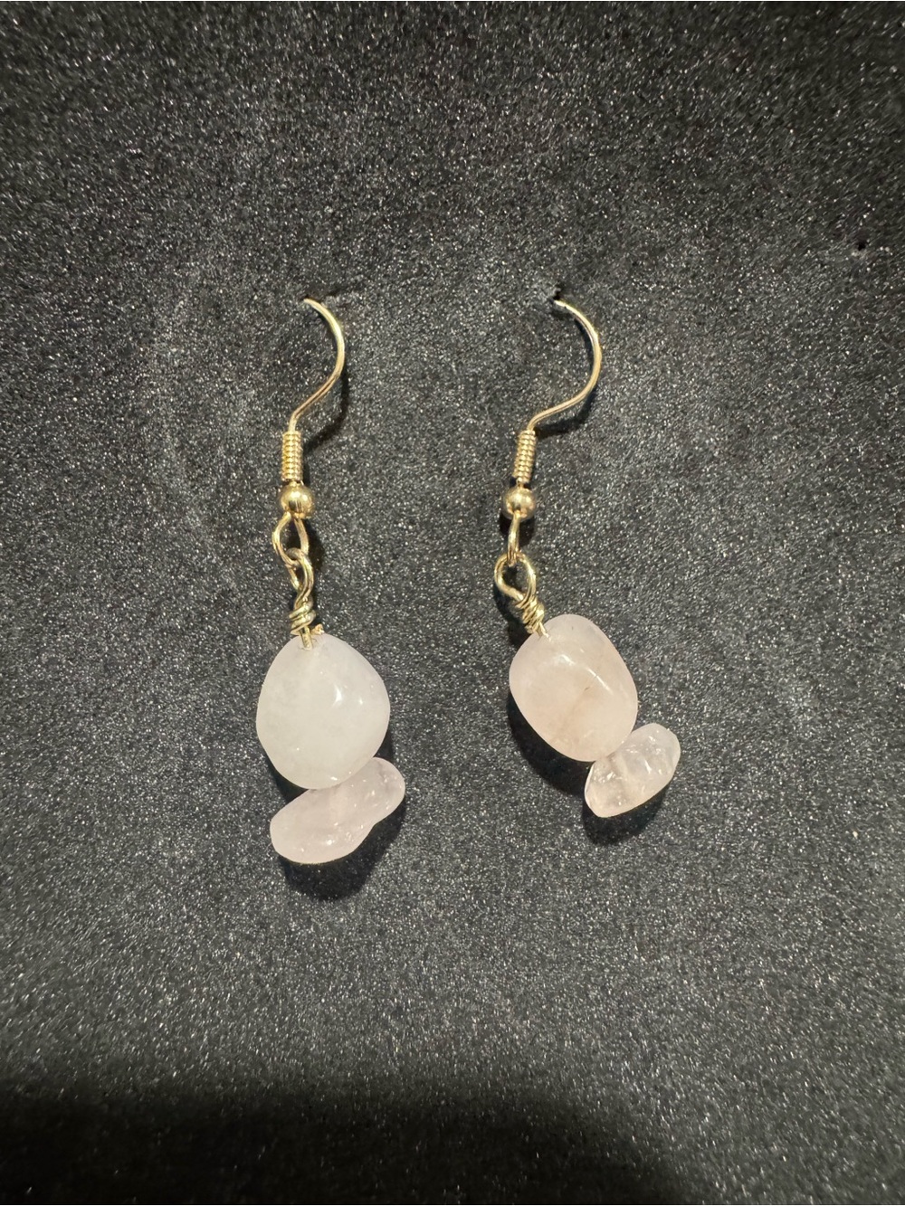Rose Quartz Dangle Earrings - Pink Gemstone Women Jewelry